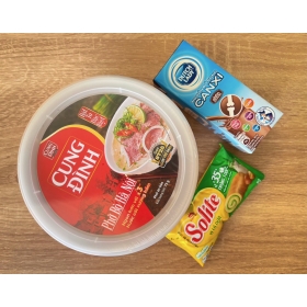 Combo ( Tô Phở Bò Hà Nội Cung Đình + Sữa DUTCH LADY Canxi vị Socola + Bánh Solite)