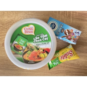 Combo ( Tô Mì Cung Đình vị Lẩu tôm chua cay + Sữa DUTCH LADY Canxi vị Socola   + Bánh Solite)